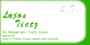 lajos tietz business card